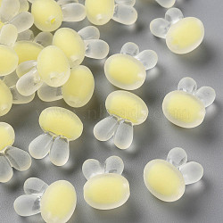Transparent Acrylic Beads, Frosted, Bead in Bead, Rabbit Head, Yellow, 15.5x12x9.5mm, Hole: 2mm, about 480pcs/500g(TACR-S152-12C-SS2105)