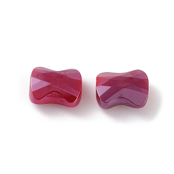 Electroplate Glass Beads, AB Color, Faceted Pillow, Old Rose, 8x6.5x4mm, Hole: 1.2mm