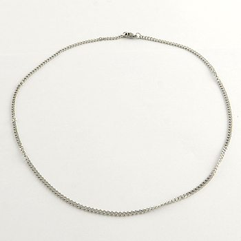 304 Stainless Steel Curb Chain Necklaces, Stainless Steel Color, 20 inch(50.8cm)
