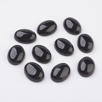 Natural Obsidian Flat Back Cabochons, Oval, 40x30x8.5mm