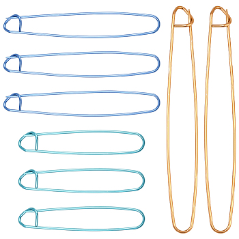 12Pcs 3 Styles Aluminum Yarn Stitch Holders for Knitting Notions, Crochet Tools, Mixed Color, 115~200x22.5~27x10~12.5mm, 4pcs/style