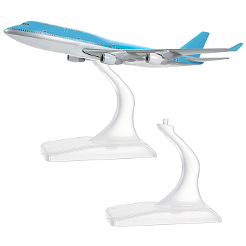 2Pcs Plastic Aircraft Bracket, Tabletop Display Easels for Model Airplane Holder, Clear, 3.6x6x5cm