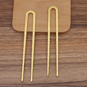 Alloy Hair Fork Findings, U Shape, Golden, 125x18mm