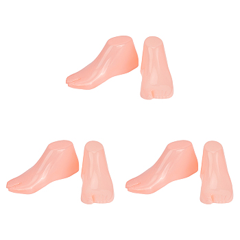 PE Plastic Sandal Shoes Support, Retail Shop Shoe Display Stand Forms Inserts, Foot Shape, Light Salmon, 221x83x88mm