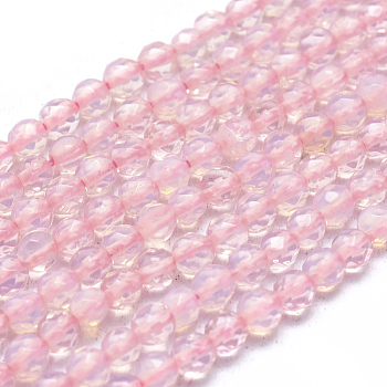 Opalite Beads Strands, Faceted, Round, 3.5~4mm, Hole: 0.7mm, about 98pcs/strand, 14.17 inch(36cm)