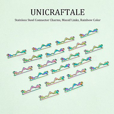 unicraftale 20個 201 ステンレススチールコネクタチャーム(STAS-UN0044-62)-5