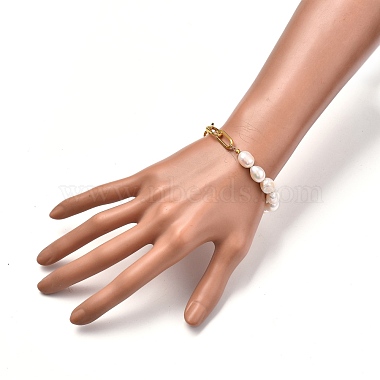 Natural Baroque Pearl Keshi Pearl Beaded Bracelets(BJEW-JB05317)-6