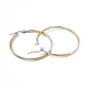 Two Tone 201 Stainless Steel Hoop Earrings with 304 Stainless Steel Pins for Women(EJEW-B016-03C)-2