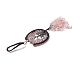 Décoration de pendentifs arbre de vie en copeaux de quartz rose naturel(G-F733-06B)-3