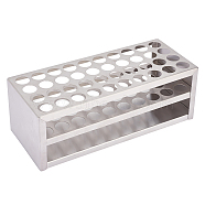 40-Hole 201 Stainless Steel Test Tube Display Stands, Multi-functional Holder Rack, Rectangle, Stainless Steel Color, 95x270x114mm, Hole: 20.5mm(AJEW-WH0042-165A)