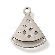 201 Stainless Steel Pendants, Fruit Charms, Watermelon, 12.5x10.5x1mm, Hole: 1.2mm(STAS-R136-01P-08)