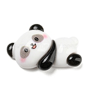 Cute Animal Opaque Resin Cabochons, Cartoon Panda Cabochons, Black, 20x30.5x8mm(RESI-C040-01B)