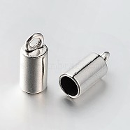 Alloy Cord Ends, End Caps, Platinum, 23x10mm, Hole: 4mm, 7mm inner diameter(PALLOY-N0113-08P)
