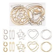 201 Stainless Steel Hoop Earrings Sets, Hypoallergenic Earrings, Mixed Shapes, Golden & Stainless Steel Color, 10pairs/box(EJEW-PJ0001-02)
