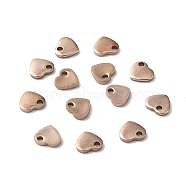 304 Stainless Steel Charms, Stamping Blank Tag, Heart, Rose Gold, 5x6x1mm, Hole: 1mm(STAS-L234-045A-RG)