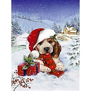 DIY Christmas Theme Rectangle Diamond Painting Kit, Including Resin Rhinestones Bag, Diamond Sticky Pen, Tray Plate and Glue Clay, Dog, 400x300mm(XMAS-PW0001-154-16)