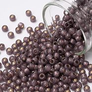 TOHO Round Seed Beads, Japanese Seed Beads, (PF2114) PermaFinish Cocoa Opal Silver Lined, 8/0, 3mm, Hole: 1mm, about 1111pcs/50g(SEED-XTR08-PF2114)