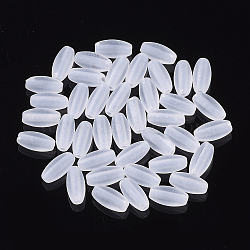 Transparent Acrylic Beads, Frosted, Rice, WhiteSmoke, 8x4mm, Hole: 1.2mm(X-TACR-S134-016)
