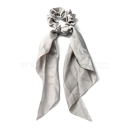 Satin Face Cloth Elastic Hair Accessories, for Girls or Women, Scrunchie/Scrunchy Hair Ties, Scrunchie/Scrunchy Hair Ties with Long Tail, Knotted Bow Hair Scarf, Ponytail Holder, Light Grey, 280mm(OHAR-PW0007-47F)