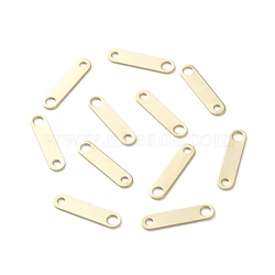 Brass Chain Tabs, Chain Extender Connectors, Long-Lasting Plated, Real 24K Gold Plated, 13.5x3x0.5mm, Hole: 1.2mm and 1.8mm(KK-L205-02G)
