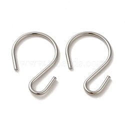 304 Stainless Steel S-Hook Clasp, Stainless Steel Color, 35x23.5x2mm(STAS-C085-03H-P)