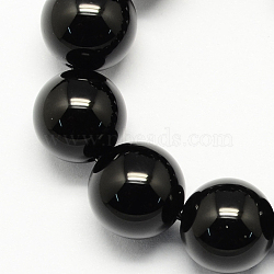 Natural Obsidian Bead Strands, Round, 14mm, Hole: 1mm, about 28pcs/strand, 15.3 inch(X-G-R173-14mm-02)