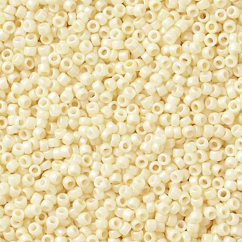 TOHO Round Seed Beads, Japanese Seed Beads, (762) Opaque Pastel Frost Egg Shell, 15/0, 1.5mm, Hole: 0.7mm, about 15000pcs/50g