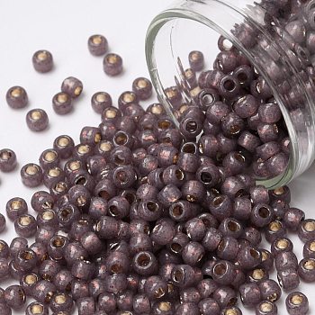 TOHO Round Seed Beads, Japanese Seed Beads, (PF2114) PermaFinish Cocoa Opal Silver Lined, 8/0, 3mm, Hole: 1mm, about 1111pcs/50g