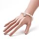 Acrylic Pearl Round Beaded Stretch Bracelet with Alloy Rhinestone Heart Charms for Women(BJEW-JB09232-01)-5