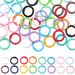 40Pcs Spray Painted Alloy Spring Gate Rings, Ring, Mixed Color, 24x4mm(FIND-ME0004-10)