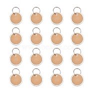 Aluminum Pendants, with Paper and Iron Key Ring Clasps, Flat Round, Peru, 31x1mm, Ring: 19x1mm, hole: 17mm(PH-FIND-WH0025-01)