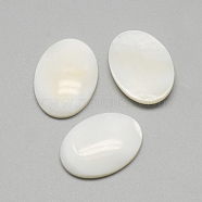 Freshwater Shell Cabochons, Oval, Seashell Color, 25x18x4~5mm(X-SSHEL-R042-29)