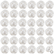 50Pcs Plastic Imitation Pearl Shank Buttons, with Iron Findings, Rose, Old Lace, 11x10.5mm, Hole: 2mm(FIND-GF0005-57)