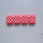 4 Cavities Silicone Molds, for Handmade Massage Bar Soap Making, Rectangle, Pink, 280x100mm(PW-WG48376-02)