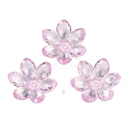 Transparent Acrylic Beads, Flower, Pearl Pink, 23.5x21x6.5mm, Hole: 2mm, 462pcs/500g(OACR-H118-03I)
