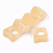 Resin Finger Rings, Imitation Gemstone, Wheat, US Size 6 3/4(17.1mm)(X-RJEW-N033-010-B02)
