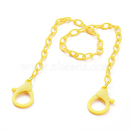 Personalized ABS Plastic Cable Chain Necklaces, Handbag Chains, with Lobster Claw Clasps, Yellow, 18.97 inch(48.2cm)(NJEW-JN02850-04)