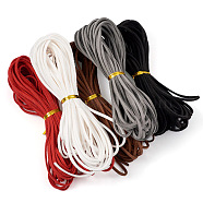 Pandahall 50 Yards 5 Colors Flat Faux Suede Cord, Faux Suede Lace, Mixed Color, 2~4x1.5~2mm, 10 yards/color(LW-TA0001-03)