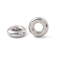 304 Stainless Steel Beads, Donut, Stainless Steel Color, 12x3.5mm, Hole: 5.5mm(STAS-E036-14A)