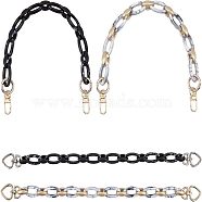 SUPERFINDINGS Acrylic and Spray Painted CCB Plastic Chains Bag Handles, with Golden Alloy Spring Gate Rings and Zinc Alloy Swivel Clasps, for Bag Straps Replacement Accessories, Mixed Color, 40cm, 4pcs/set(AJEW-FH0001-25)