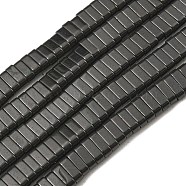 Electroplated Non-magnetic Synthetic Hematite Beads Strands, Rectangle, 2-Hole, Black, 6x2x3mm, Hole: 1.2mm, about 198pcs/strand, 16.02 inch(40.7cm)(G-C106-B02-14A)