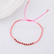 2mm Faceted Natural Tourmaline Beaded Braided Adjustable Bracelets for Women, 5-7/8~11-3/4 inch(15~30cm)(PF2854-2)