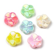 Acrylic Beads, Iridescent, AB Color Plated, Flower, Mixed Color, 19x19x8mm, Hole: 2mm, 381pcs/500g(OACR-K001-01)