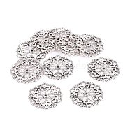 Tibetan Style Filigree Joiners Links, Lead Free, Flower, Antique Silver, 29x1mm, Hole: 1.2mm(X-TIBE-A11623-AS-LF)
