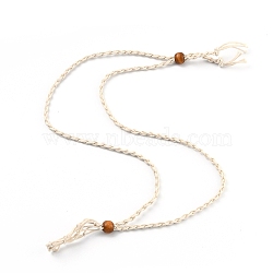 Necklace Makings, with Wax Cord and Wood Beads, Antique White, 28-3/8 inch(72~80cm)(FIND-P030-C01-01)