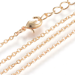 Iron Cable Chains Necklace Making, with Lobster Clasps, Soldered, Golden, 17.7 inch(45cm)(X-MAK-R016-45cm-G)