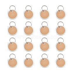 Aluminum Pendants, with Paper and Iron Key Ring Clasps, Flat Round, Peru, 31x1mm, Ring: 19x1mm, hole: 17mm(PH-FIND-WH0025-01)