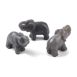 Dyed & Heated Natural Blue Aventurine Carved Elephant Decorations, for Home Desktop Decoration, 52~56x19x32~35mm(DJEW-M013-01A)