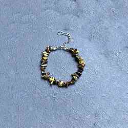 Natural Tiger Eye Chip Beaded Bracelets for Women(IW6789-24)