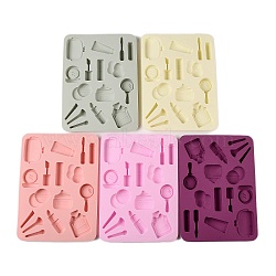 DIY Food Grade Silicone Mold, Cake Molds (Random Color is not Necessarily The Color of the Picture), Random Color, 226x166x13mm, Inner Diameter: 40~58x11~59mm(DIY-K075-23)